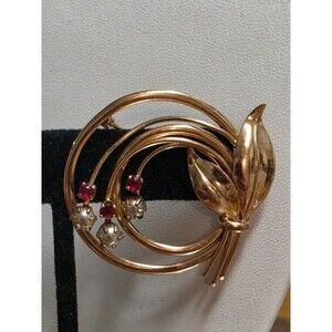 Vintage Signed Coro 1/20 10K GF Circle Brooch